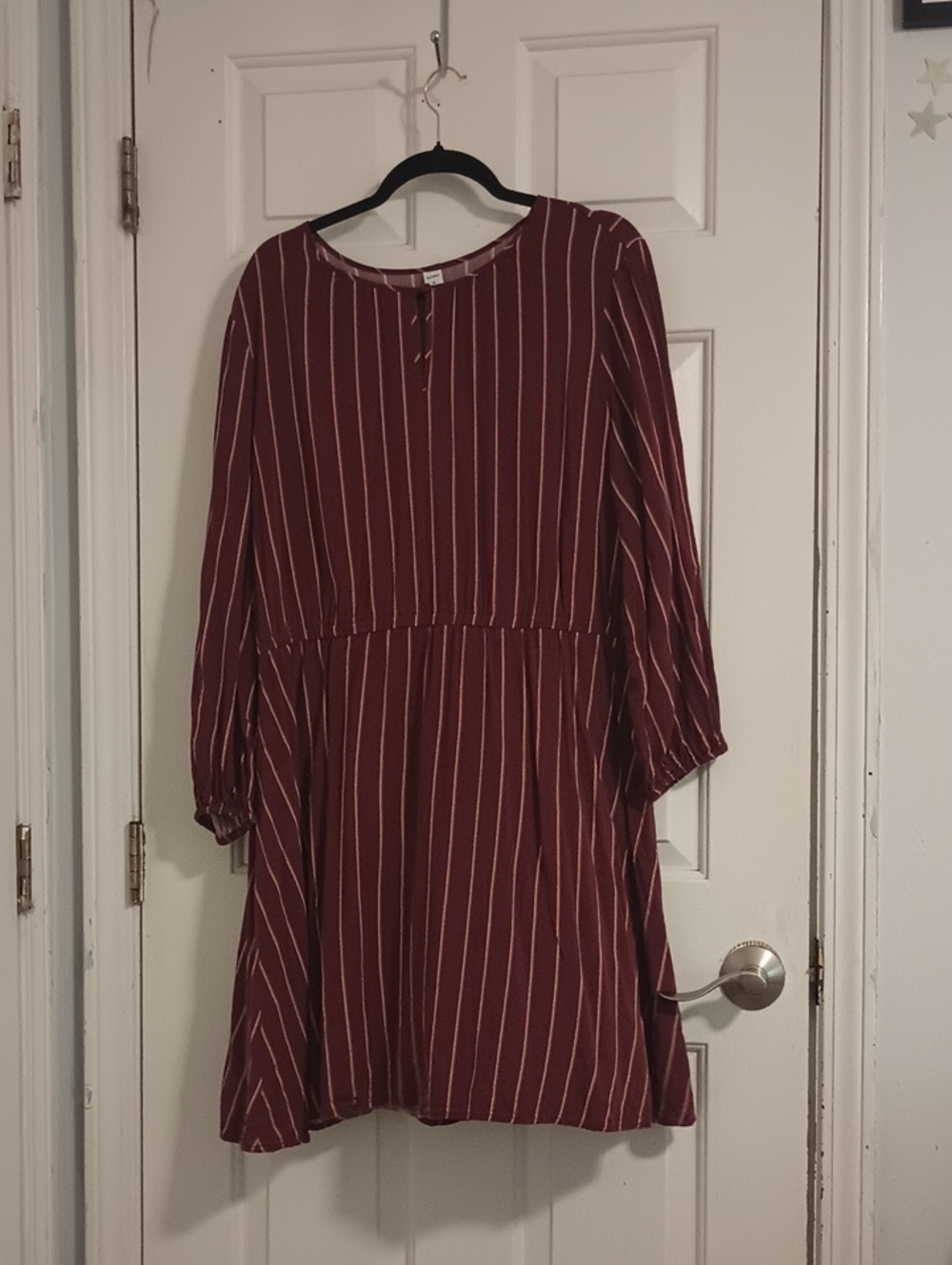 Old Navy Burgundy Striped Button-Front Dress